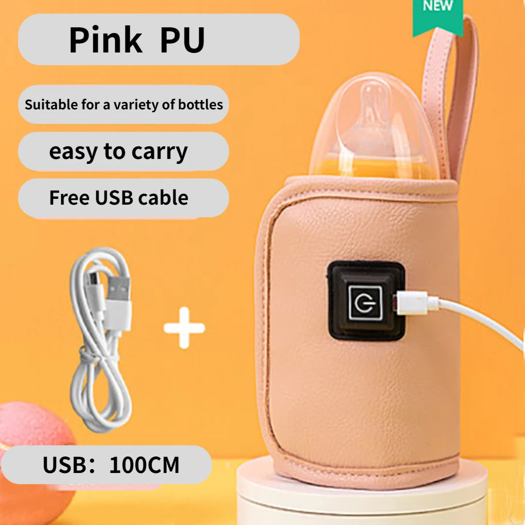 Portable USB Baby Bottle Warmer – 3-Speed Adjustable, On-the-Go Comfort for Babies & Kids